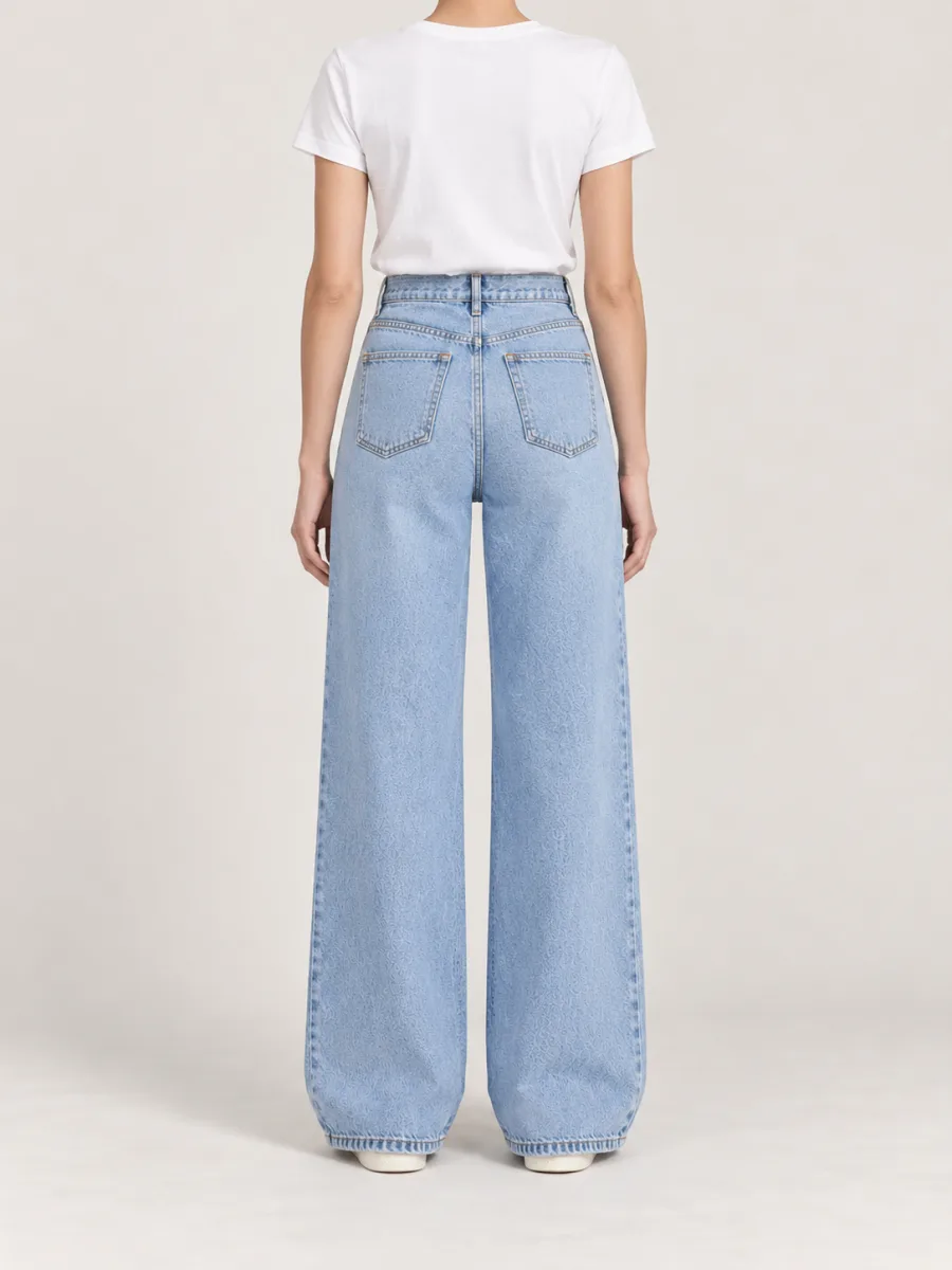 Yüksek Bel Wide Leg Jean